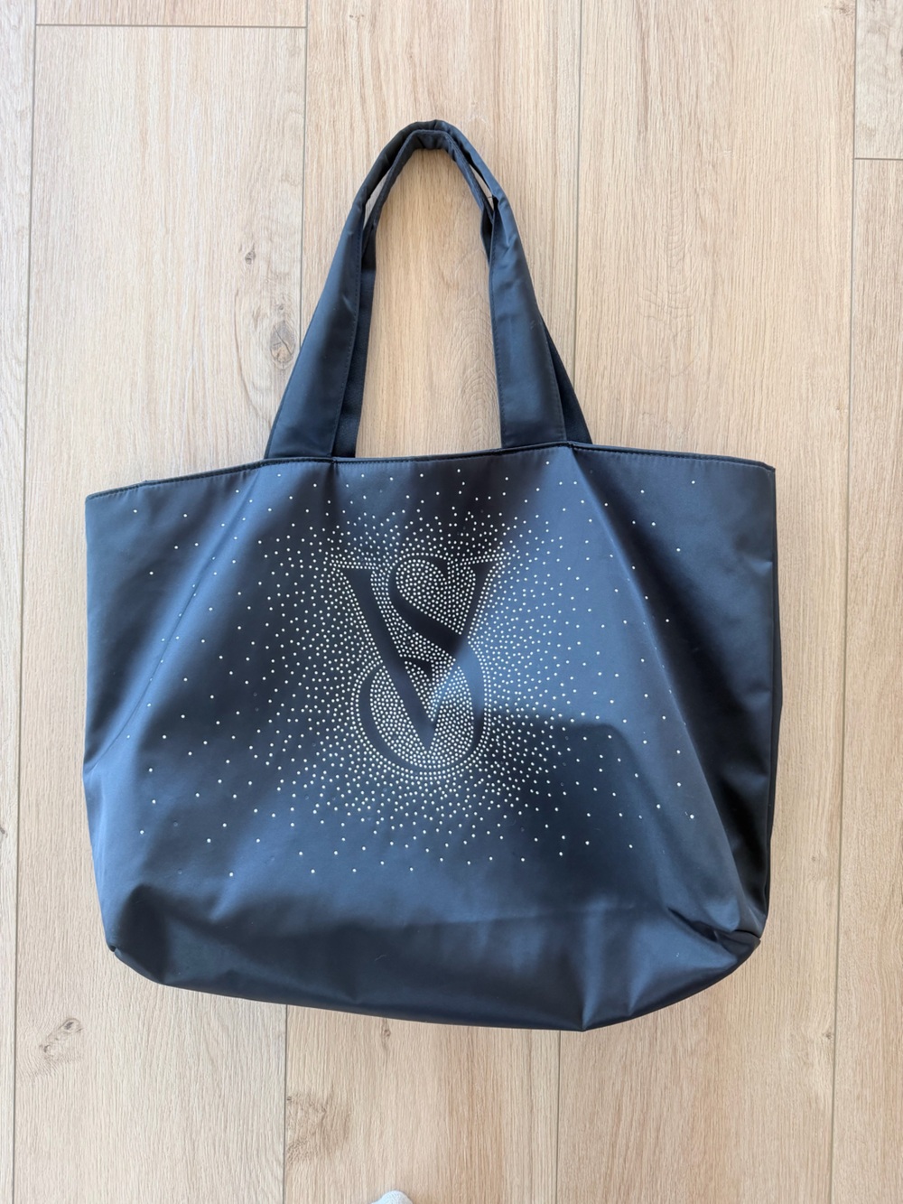 Victoria's Secret Black Tote with Silver Rhinestones